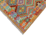 handmade Geometric Kilim Rust Brown Hand-Woven RECTANGLE 100% WOOL area rug 3x5
