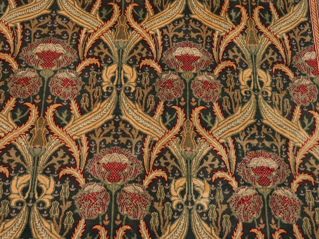 handmade Transitional Hamjolie Green Gold Hand Knotted RECTANGLE 100% WOOL area rug 10x14