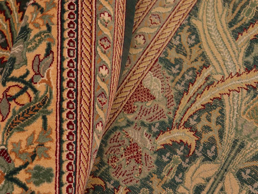 handmade Transitional Hamjolie Green Gold Hand Knotted RECTANGLE 100% WOOL area rug 10x14