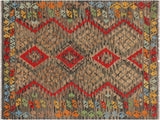 handmade Geometric Kilim Red Green Hand-Woven RECTANGLE 100% WOOL area rug 4x6