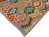 handmade Geometric Kilim Rust Purple Hand-Woven RECTANGLE 100% WOOL area rug 4x5