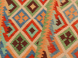 handmade Geometric Kilim Beige Green Hand-Woven RECTANGLE 100% WOOL area rug 4x6