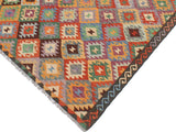 handmade Geometric Kilim Blue Brown Hand-Woven RECTANGLE 100% WOOL area rug 5x6