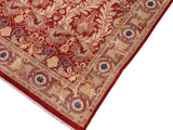 handmade Traditional Lahore Red Tan Hand Knotted RECTANGLE 100% WOOL area rug 10x14
