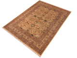 handmade Traditional Lahore Gold Beige Hand Knotted RECTANGLE 100% WOOL area rug 10x15