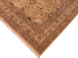 handmade Traditional Lahore Gold Beige Hand Knotted RECTANGLE 100% WOOL area rug 10x15