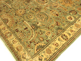 handmade Traditional Lahore Lt. Green Ivory Hand Knotted RECTANGLE 100% WOOL area rug 10x14