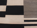 handmade Geometric Kilim Ivory Black Hand-Woven RECTANGLE 100% WOOL area rug 6x8