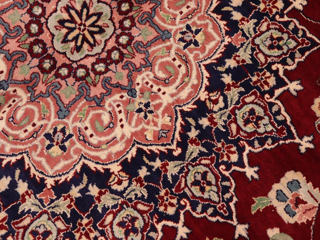 handmade Traditional Isphan Red Blue Hand Knotted RECTANGLE WOOL&SILK area rug 10x14