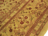 handmade Traditional Lahore Gold Gold Hand Knotted RECTANGLE 100% WOOL area rug 10x14