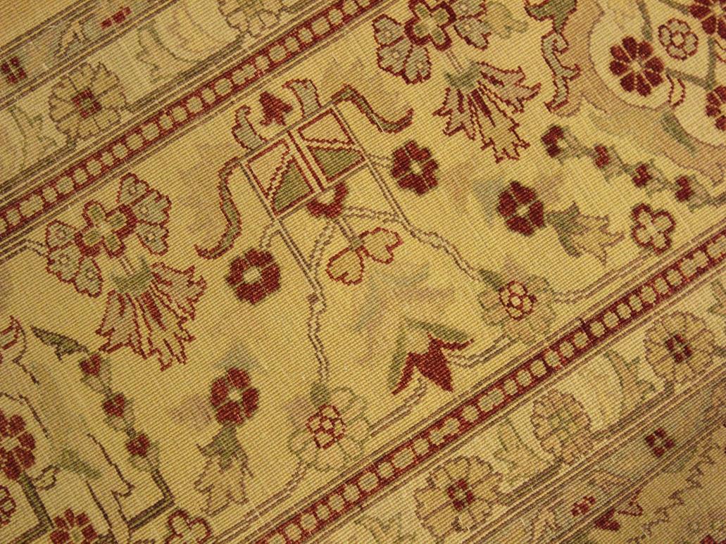 handmade Traditional Lahore Gold Gold Hand Knotted RECTANGLE 100% WOOL area rug 10x14