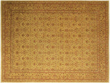 Turkish Knotted Istanbul Marina Gold/Gold Wool Rug - 9'9'' x 13'4''