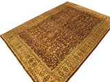 handmade Traditional Lahore Copper Tan Hand Knotted RECTANGLE 100% WOOL area rug 10x14