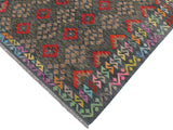 handmade Geometric Kilim Red Green Hand-Woven RECTANGLE 100% WOOL area rug 6x8