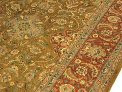 handmade Traditional Design Gold Rust Hand Knotted RECTANGLE 100% WOOL area rug 10x14