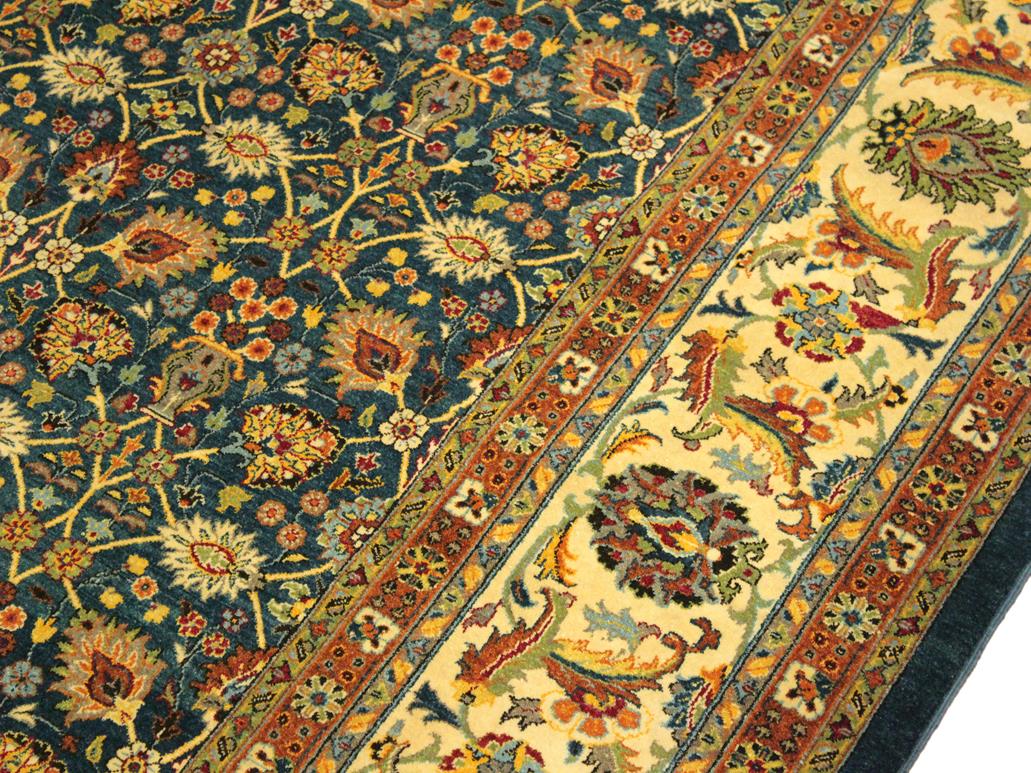 handmade Traditional  Lt. Blue Ivory Hand Knotted RECTANGLE 100% WOOL area rug 10x14