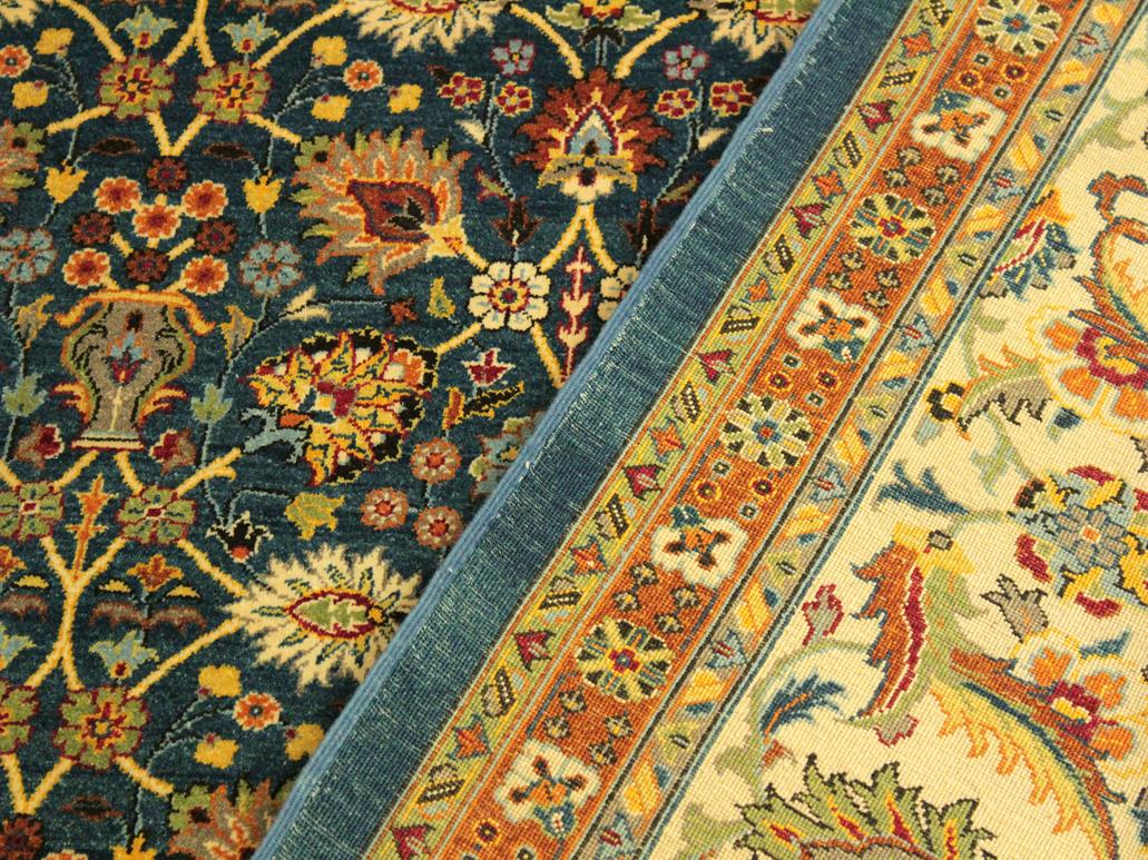 handmade Traditional  Lt. Blue Ivory Hand Knotted RECTANGLE 100% WOOL area rug 10x14