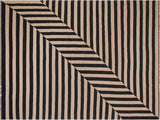 handmade Geometric Kilim Beige Black Hand-Woven RECTANGLE 100% WOOL area rug 8x10