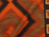 handmade Geometric Kilim Rust Brown Hand-Woven RUNNER 100% WOOL area rug