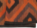 handmade Geometric Kilim Rust Brown Hand-Woven RUNNER 100% WOOL area rug