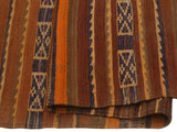 handmade Geometric Kilim Orange Brown Hand-Woven RUNNER 100% WOOL area rug