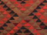 handmade Geometric Kilim Red Brown Hand-Woven RUNNER 100% WOOL area rug