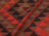 handmade Geometric Kilim Red Brown Hand-Woven RUNNER 100% WOOL area rug