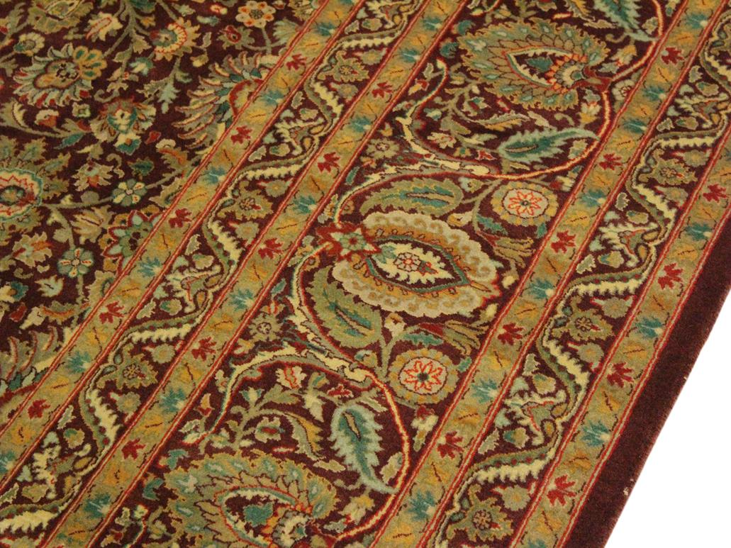 handmade Traditional New Asif Aubergine Beige Hand Knotted RECTANGLE 100% WOOL area rug 10x14