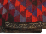 handmade Geometric Kilim Burgundy Rust Hand-Woven RUNNER 100% WOOL area rug