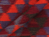 handmade Geometric Kilim Orange Burgundy Hand-Woven RUNNER 100% WOOL area rug