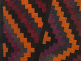handmade Geometric Kilim Orange Burgundy Hand-Woven RUNNER 100% WOOL area rug
