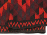 handmade Geometric Kilim Orange Maroon Hand-Woven RUNNER 100% WOOL area rug
