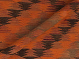 handmade Geometric Kilim Rust Brown Hand-Woven RUNNER 100% WOOL area rug