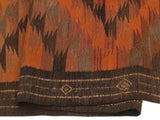 handmade Geometric Kilim Rust Brown Hand-Woven RUNNER 100% WOOL area rug