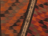handmade Geometric Kilim Rust Brown Hand-Woven RUNNER 100% WOOL area rug