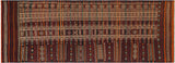 handmade Geometric Kilim Burgundy Beige Hand-Woven RUNNER 100% WOOL area rug