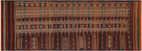 handmade Geometric Kilim Burgundy Beige Hand-Woven RUNNER 100% WOOL area rug