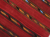 handmade Geometric Kilim Red Blue Hand-Woven RECTANGLE 100% WOOL area rug