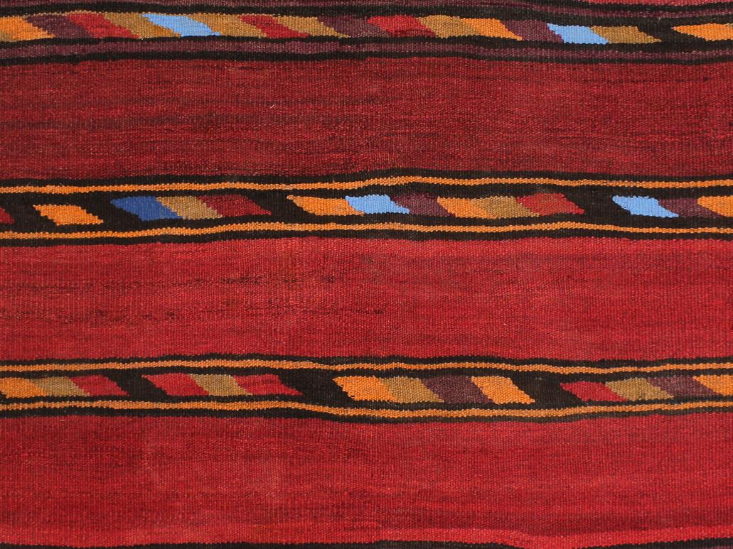 handmade Geometric Kilim Red Blue Hand-Woven RECTANGLE 100% WOOL area rug
