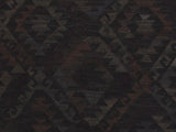 handmade Geometric Kilim Black Blue Hand-Woven RECTANGLE 100% WOOL area rug 5x8