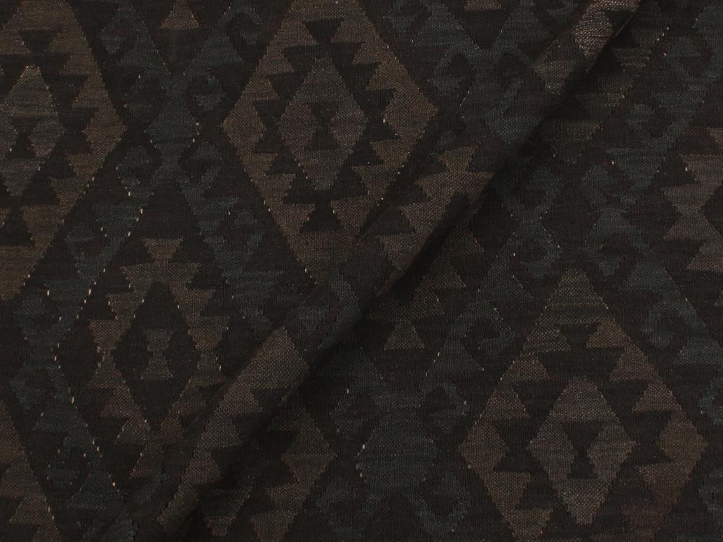 handmade Geometric Kilim Black Green Hand-Woven RECTANGLE 100% WOOL area rug 6x7
