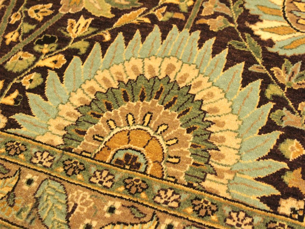 handmade Traditional Veg Dye Brown Tan Hand Knotted RECTANGLE 100% WOOL area rug 10x14