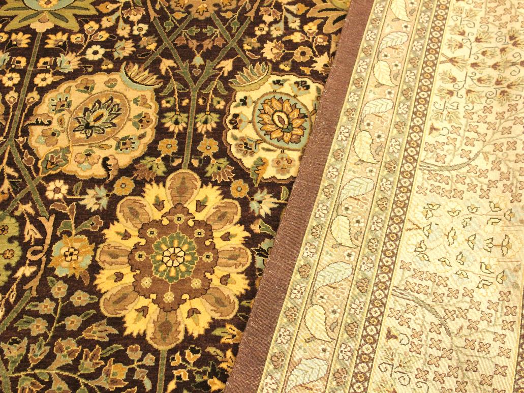 handmade Traditional Veg Dye Brown Tan Hand Knotted RECTANGLE 100% WOOL area rug 10x14