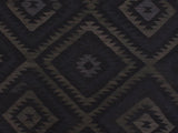 handmade Geometric Kilim Black Blue Hand-Woven RECTANGLE 100% WOOL area rug 6x8