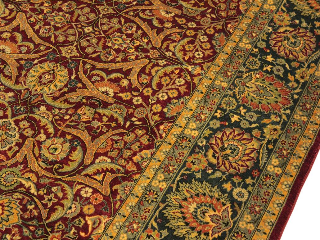 handmade Traditional Design Red Teal Hand Knotted RECTANGLE 100% WOOL area rug 10x14