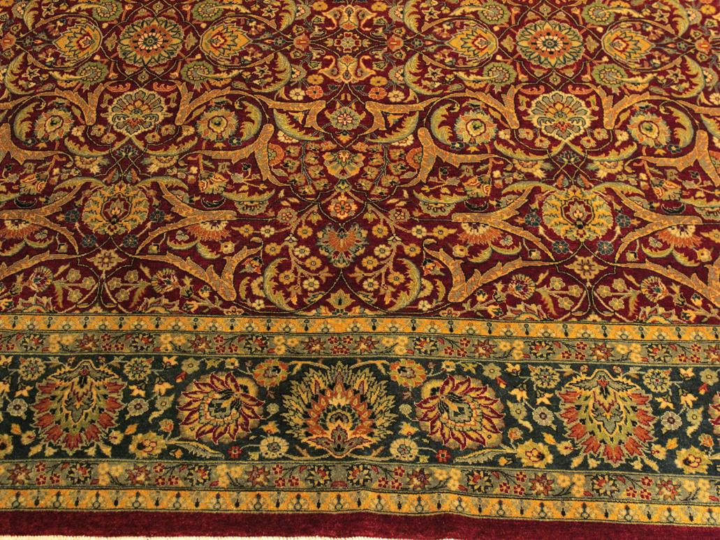 handmade Traditional Design Red Teal Hand Knotted RECTANGLE 100% WOOL area rug 10x14