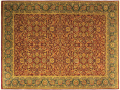 handmade Traditional Design Red Teal Hand Knotted RECTANGLE 100% WOOL area rug 10x14