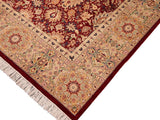 handmade Traditional Lahore Red Beige Hand Knotted RECTANGLE 100% WOOL area rug 10x15