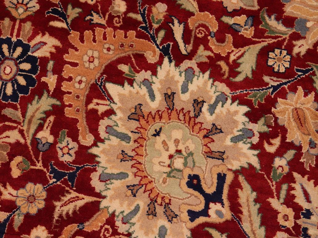 handmade Traditional Lahore Red Beige Hand Knotted RECTANGLE 100% WOOL area rug 10x15