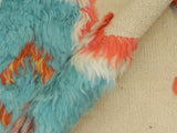 handmade Modern Moroccan Beige Blue Hand-Woven RECTANGLE 100% WOOL area rug 4 x 7